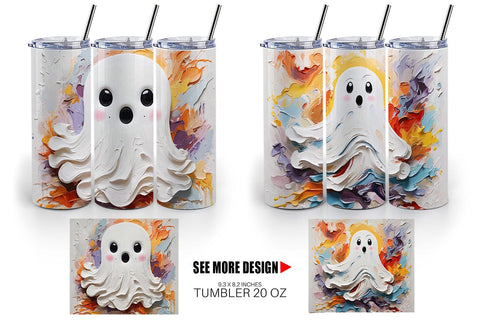 Tumbler Wrap Ghost Painting Sublimation artnoy 