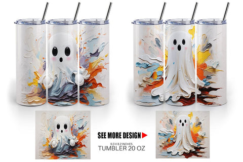 Tumbler Wrap Ghost Painting Sublimation artnoy 