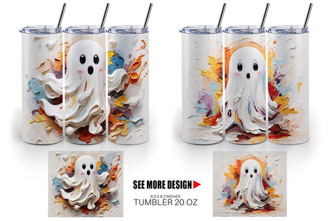 Tumbler Wrap Ghost Painting Sublimation artnoy 