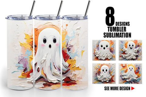 Tumbler Wrap Ghost Painting Sublimation artnoy 