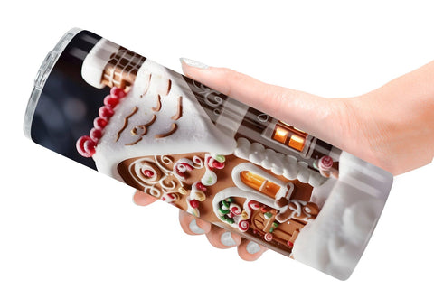 Tumbler Wrap Gingerbread House Sublimation artnoy 