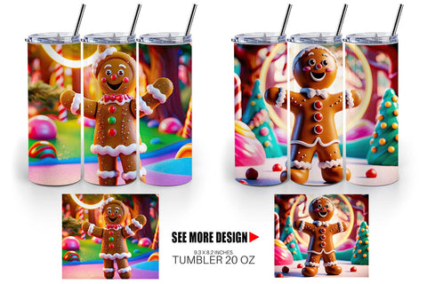 Tumbler Wrap Gingerbread Man Sublimation artnoy 