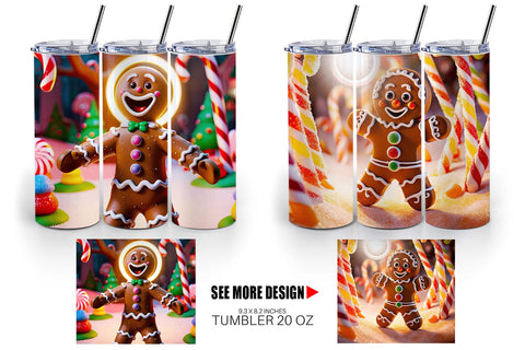 Tumbler Wrap Gingerbread Man Sublimation artnoy 