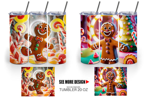 Tumbler Wrap Gingerbread Man Sublimation artnoy 