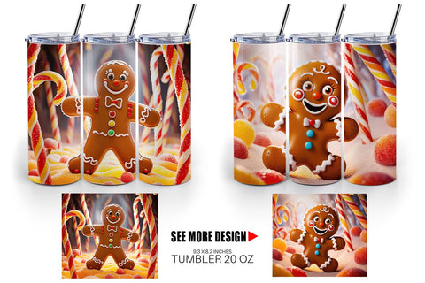 Tumbler Wrap Gingerbread Man Sublimation artnoy 