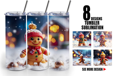 Tumbler Wrap Gingerman Christmas Sublimation artnoy 