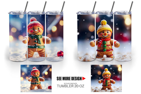 Tumbler Wrap Gingerman Christmas Sublimation artnoy 
