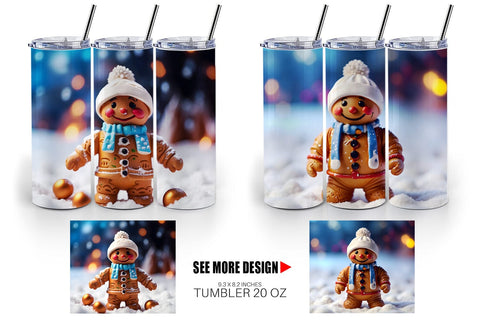 Tumbler Wrap Gingerman Christmas Sublimation artnoy 