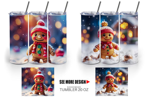 Tumbler Wrap Gingerman Christmas Sublimation artnoy 