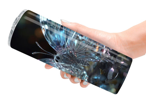 Tumbler Wrap Glass Butterfly Glitter Sublimation artnoy 