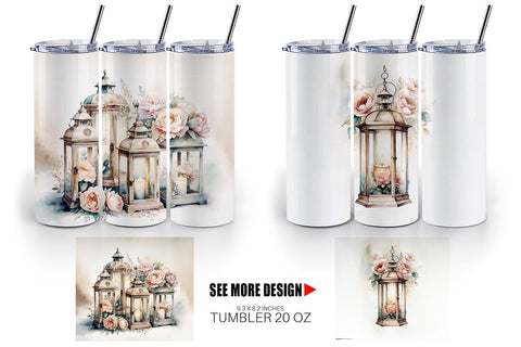 Tumbler Wrap Glass Lantern Sublimation artnoy 
