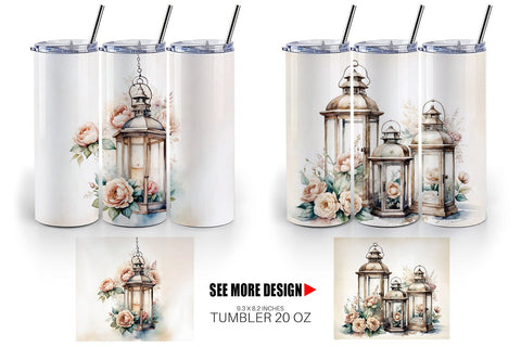Tumbler Wrap Glass Lantern Sublimation artnoy 