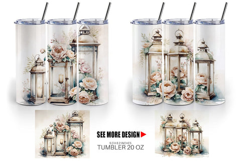 Tumbler Wrap Glass Lantern Sublimation artnoy 