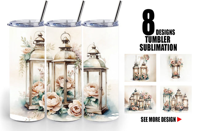 Tumbler Wrap Glass Lantern Sublimation artnoy 