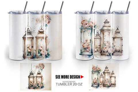 Tumbler Wrap Glass Lantern Sublimation artnoy 