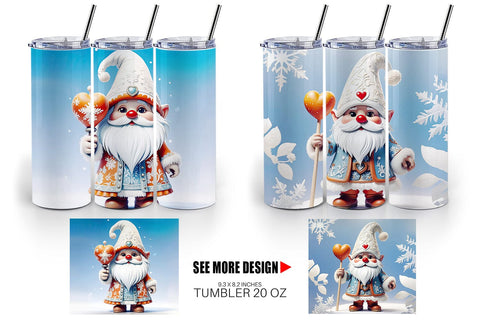 Tumbler Wrap Gnome Christmas Sublimation artnoy 