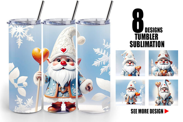 Tumbler Wrap Gnome Christmas Sublimation artnoy 