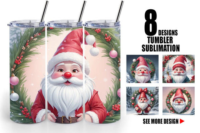 Tumbler Wrap Gnome Claus Sublimation artnoy 