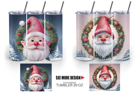 Tumbler Wrap Gnome Claus Sublimation artnoy 