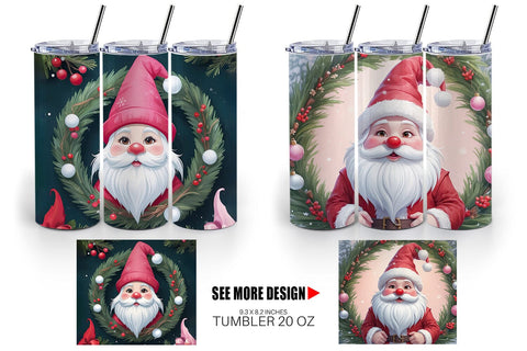 Tumbler Wrap Gnome Claus Sublimation artnoy 
