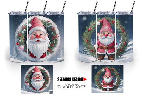 Tumbler Wrap Gnome Claus Sublimation artnoy 