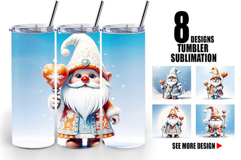 Tumbler Wrap Gnome Winter Sublimation artnoy 