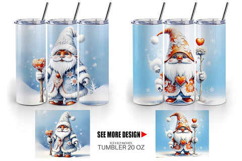 Tumbler Wrap Gnome Winter Sublimation artnoy 
