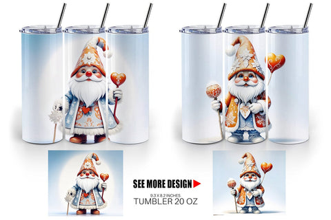 Tumbler Wrap Gnome Winter Sublimation artnoy 