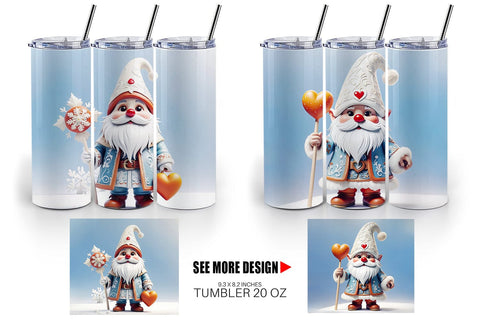 Tumbler Wrap Gnome Winter Sublimation artnoy 