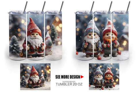 Tumbler Wrap Gnomes Christmas Sublimation artnoy 
