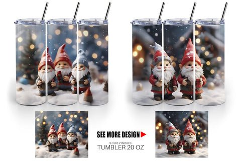 Tumbler Wrap Gnomes Christmas Sublimation artnoy 