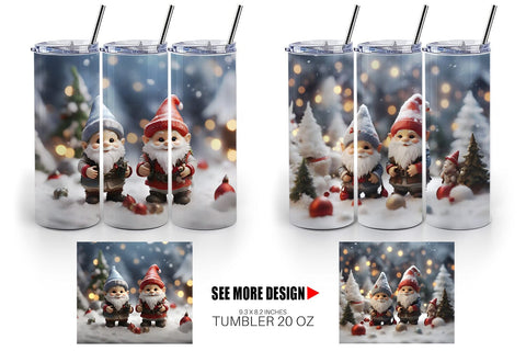 Tumbler Wrap Gnomes Christmas Sublimation artnoy 