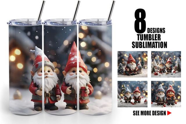 Tumbler Wrap Gnomes Christmas Sublimation artnoy 