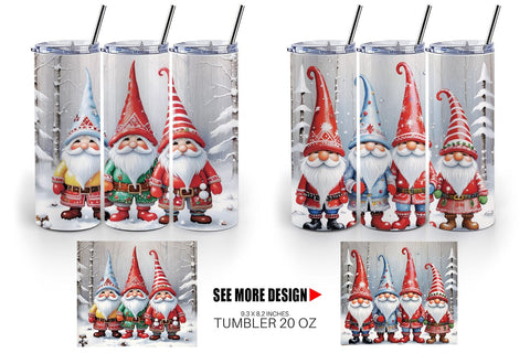 Tumbler Wrap Gnomes in Winter Snow Sublimation artnoy 