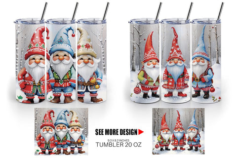 Tumbler Wrap Gnomes in Winter Snow Sublimation artnoy 