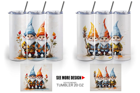 Tumbler Wrap Gnomes Painting Oil Sublimation artnoy 