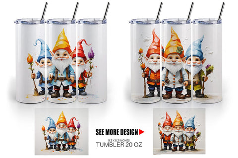 Tumbler Wrap Gnomes Painting Oil Sublimation artnoy 