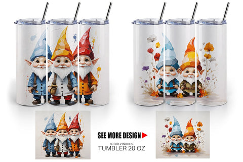 Tumbler Wrap Gnomes Painting Oil Sublimation artnoy 