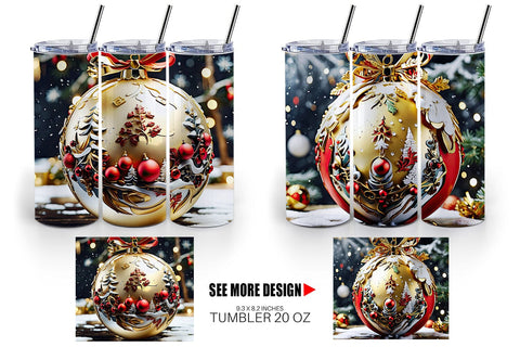 Tumbler Wrap Gold Round Christmas Sublimation artnoy 