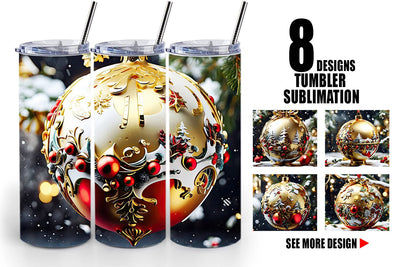 Tumbler Wrap Gold Round Christmas Sublimation artnoy 