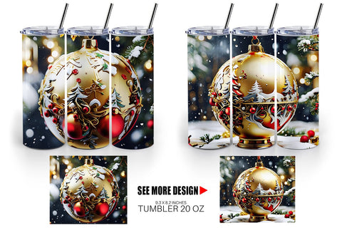 Tumbler Wrap Gold Round Christmas Sublimation artnoy 