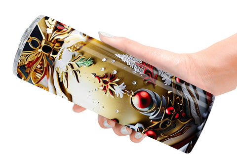 Tumbler Wrap Gold Round Christmas Sublimation artnoy 