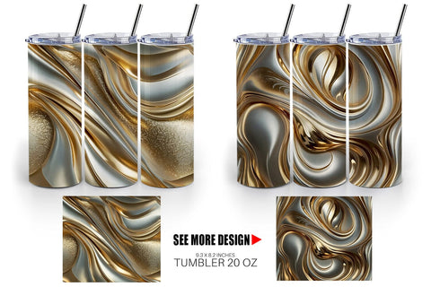 Tumbler Wrap Golden Wave Sublimation artnoy 