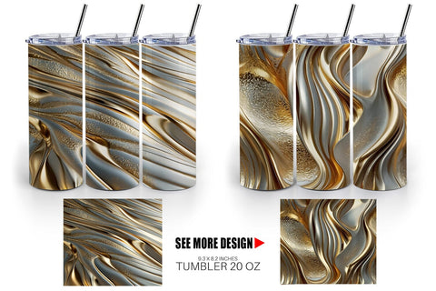 Tumbler Wrap Golden Wave Sublimation artnoy 