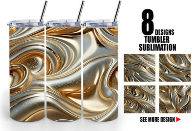 Tumbler Wrap Golden Wave Sublimation artnoy 