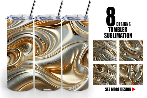 Tumbler Wrap Golden Wave Sublimation artnoy 