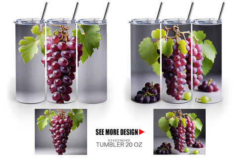 Tumbler Wrap Grapes Fruit Sublimation artnoy 