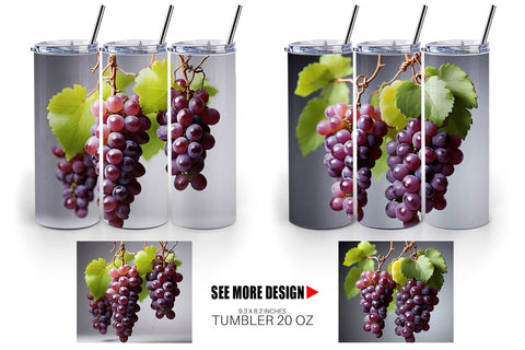 Tumbler Wrap Grapes Fruit Sublimation artnoy 