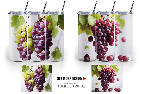 Tumbler Wrap Grapes Fruit Sublimation artnoy 