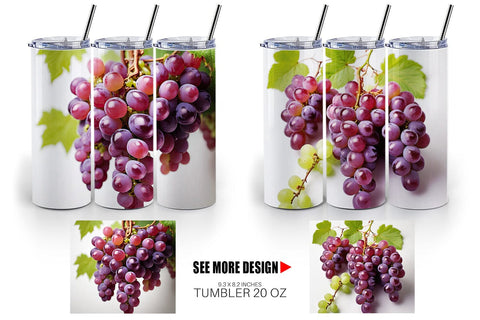 Tumbler Wrap Grapes Fruit Sublimation artnoy 